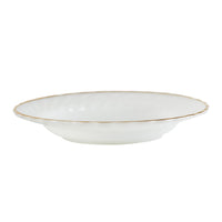 Lg White Bowl With Gold Rim