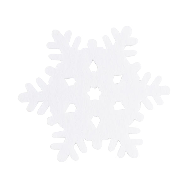 White Felt Snowflake Coaster