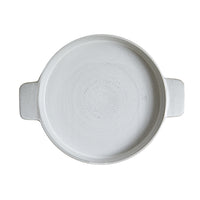 Lg White Platter With Brown Exterior