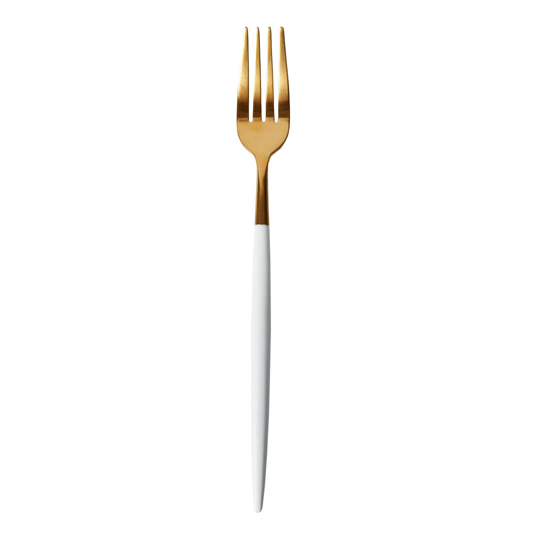 White And Gold Fork