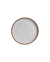 White Plate With Lightly Burnt Orange Edges