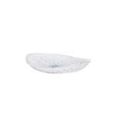 Sm Speckled Oval White Plate With Blue/Green Markings