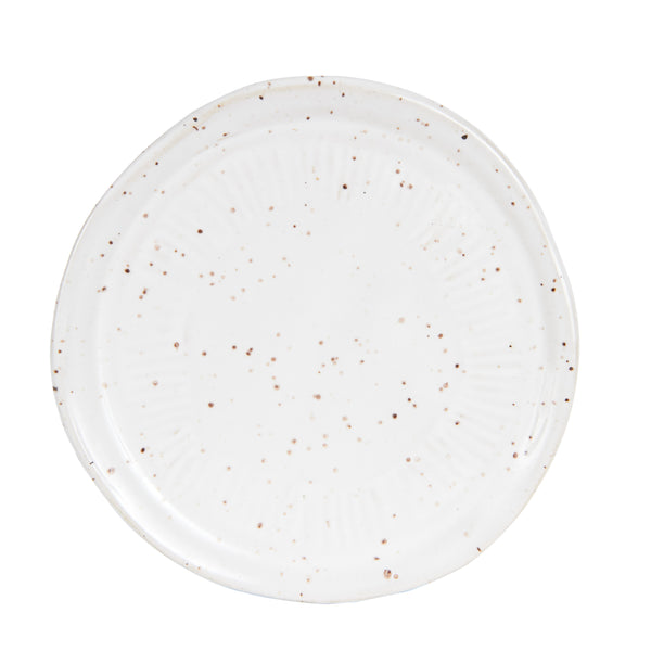 Sm White Plate With Speckles