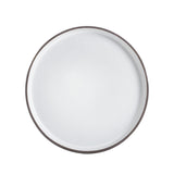 Lg White Plate With Dark Rim