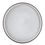 Lg White Plate With Dark Rim