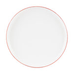 Lg White Plate With Red Rim