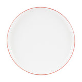 Lg White Plate With Red Rim