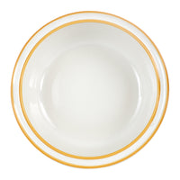 Lg White Bowl With Yellow Rim Design