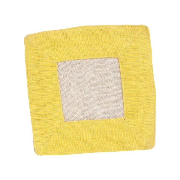 Yellow Linen Coaster