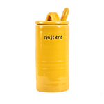 Sm Yellow Mustard Pot And Spoon