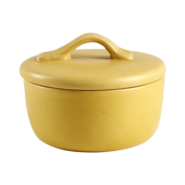 Sm Matte Yellow Ceramic Pot