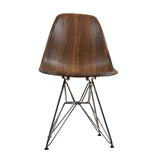 Plastic Faux Wood Chair With Metal Legs