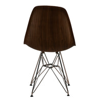 Plastic Faux Wood Chair With Metal Legs