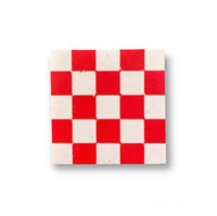 Red Check Coaster